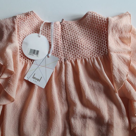 Chloe Girl's Kid's Frill Blouse Size 10Y Light Pink - Picture 5 of 8